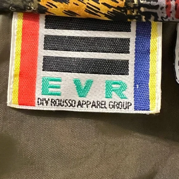 Vintage EVR Baroque Print Silk Bomber Jacket L - Picture 9 of 11